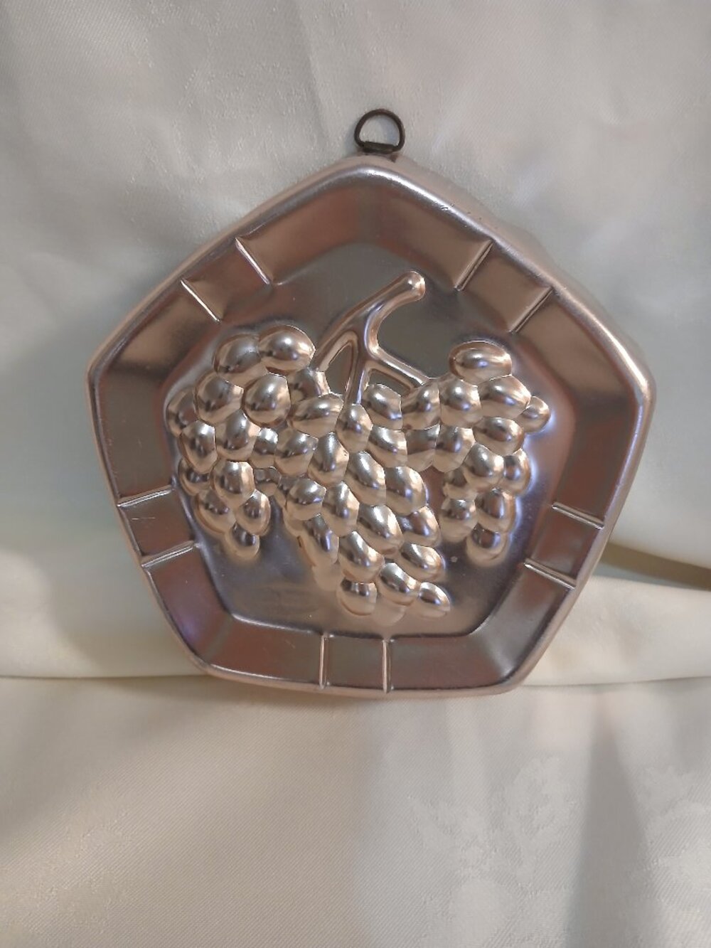 Vintage West Bend Coppertone Mold-Pentagon Shape with Grapes